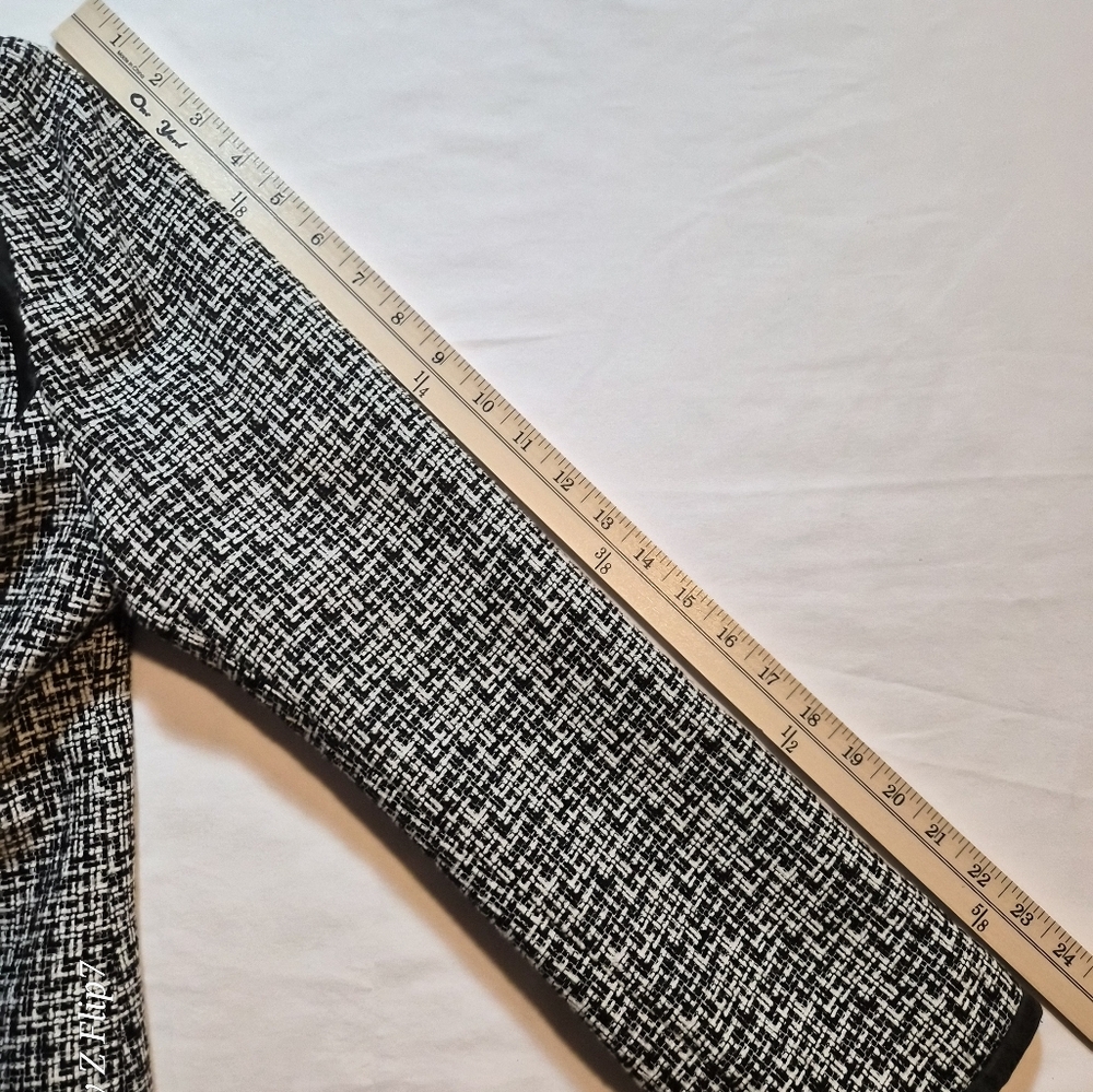 ​Kasper Black and White Tweed Zip Front Jacket Blazer Women’s Size 14 - Picture 8 of 8